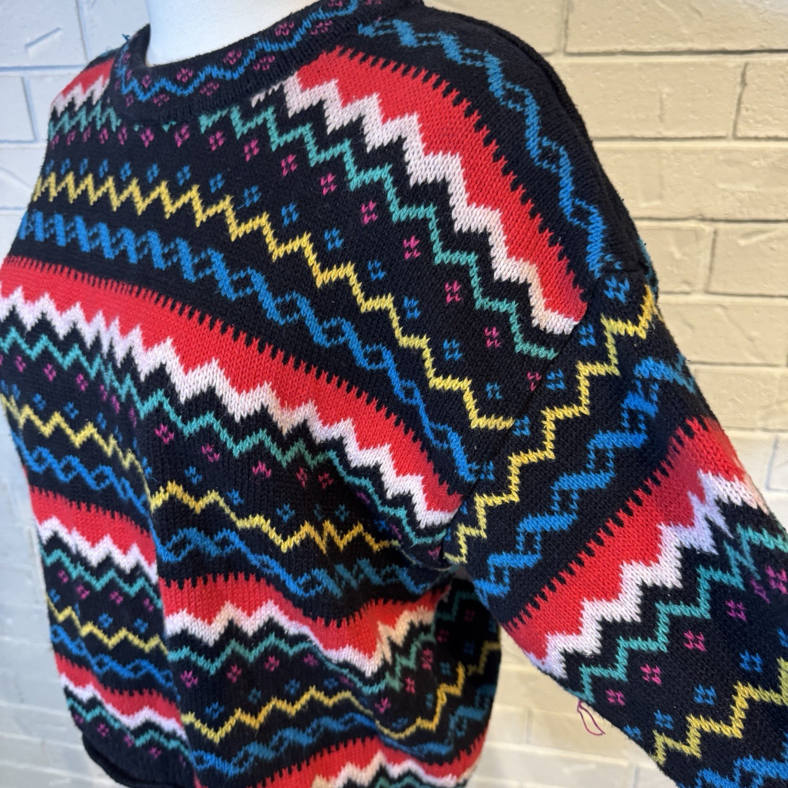 Vintage 80s 90s Chaus Sport Muticolor Sweater Womens M
