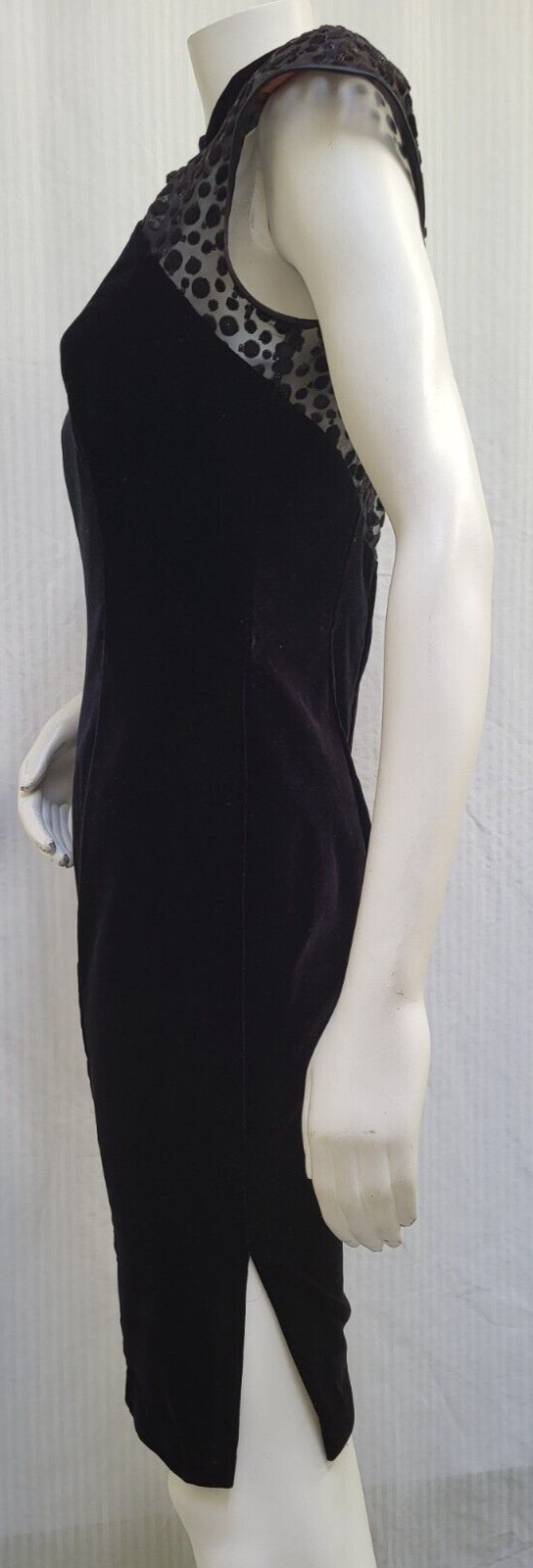 Vintage 1980s Niki Originals Black Velvet Dress – Size S/M – EUC