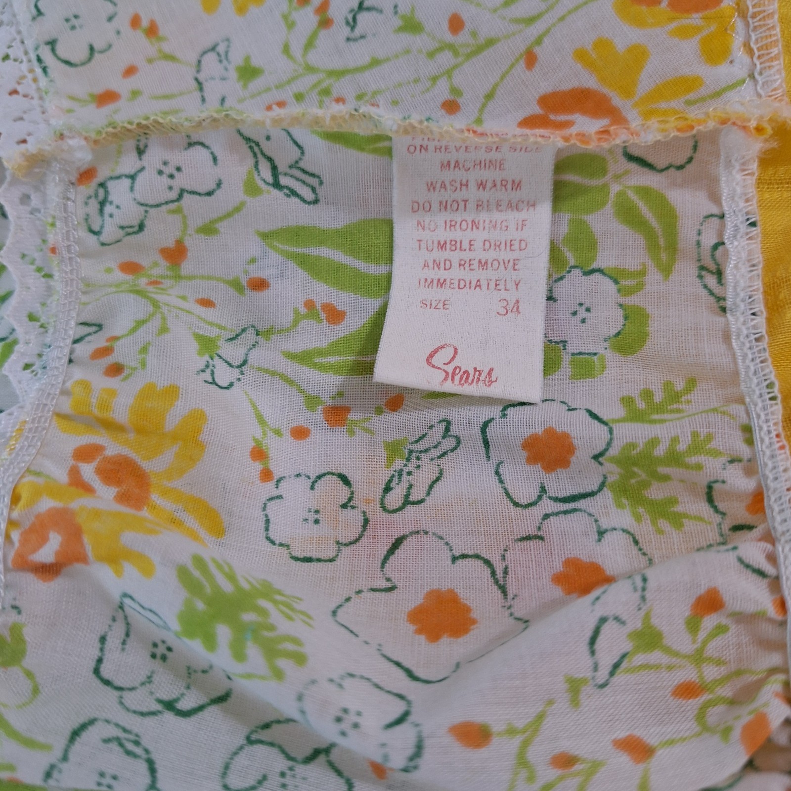 Vtg Sears Yellow Floral Empire Waist Maxi Dress Sz S Hostess Flower Child Boho