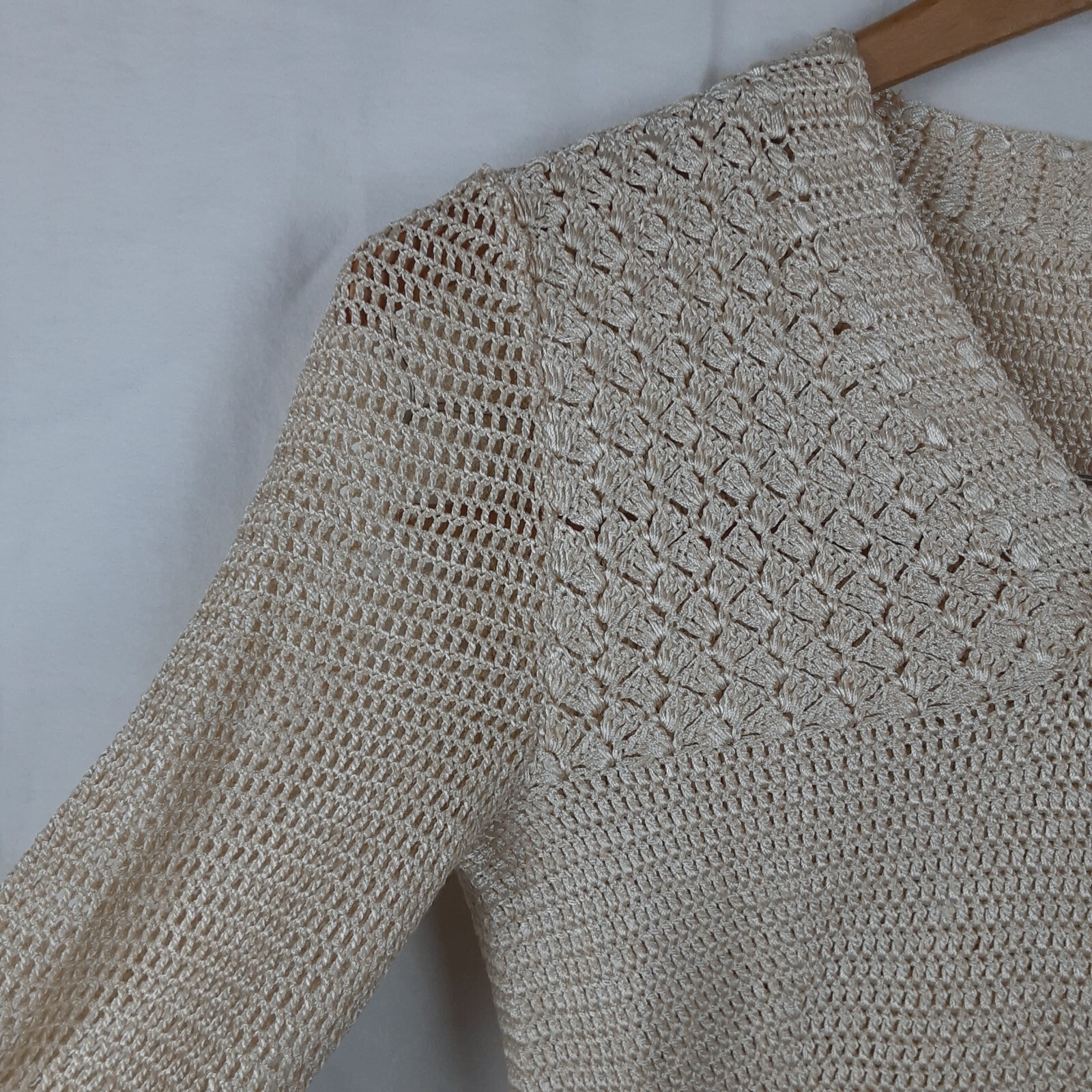 Vintage Sweater Skirt & Top Matching Set Beige Womens Unmarked Size/Brand READ