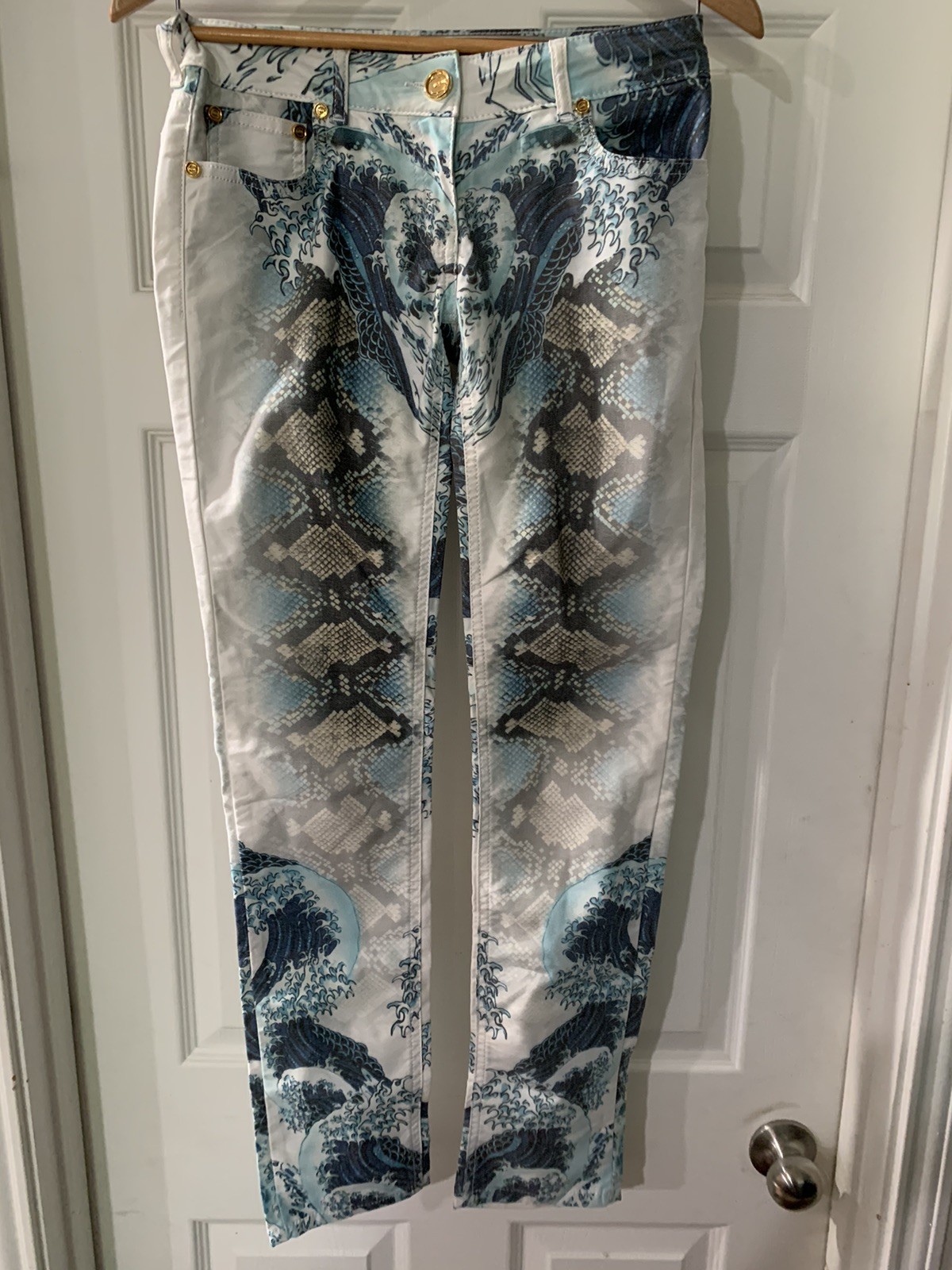 Just Cavalli Snakeskin Multicolor Womens Stretch Jeans Pants Size 29
