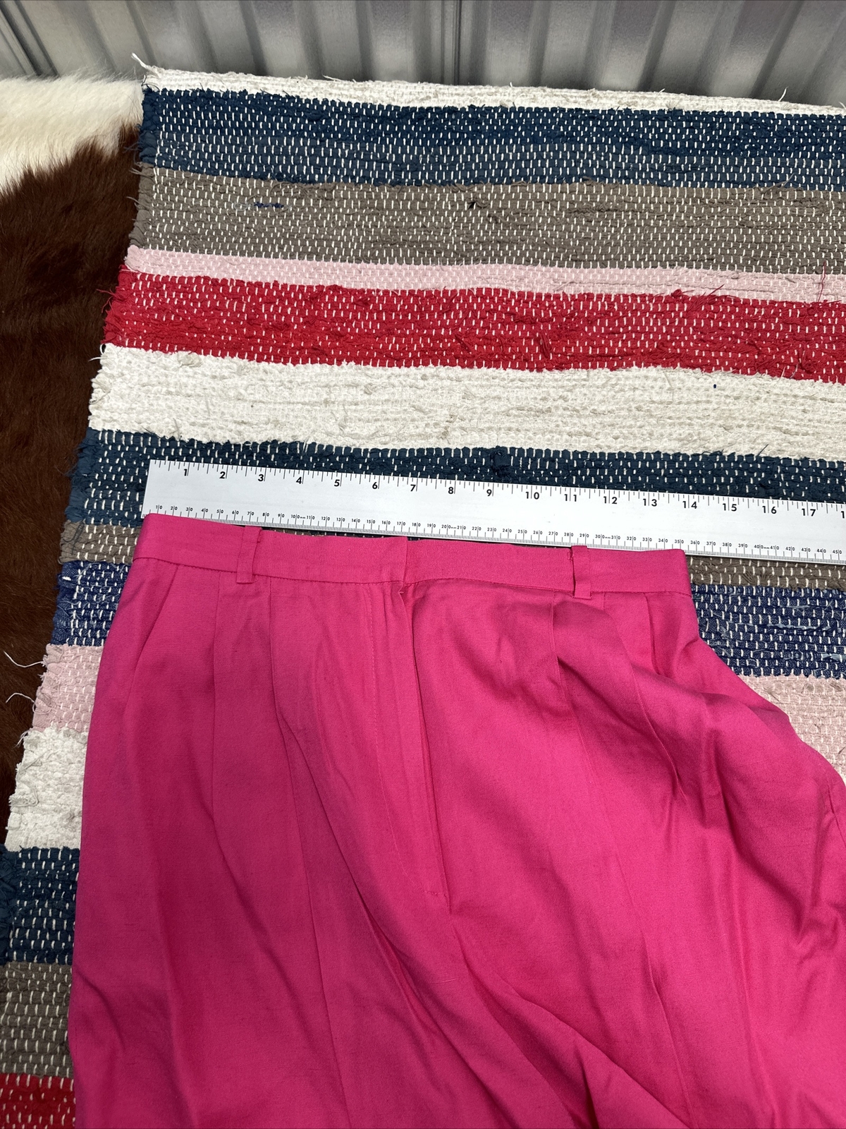 Liz Claiborne Collection Pink High-Waist Rise Pleated Belt Loops Women’s 8 28×7”
