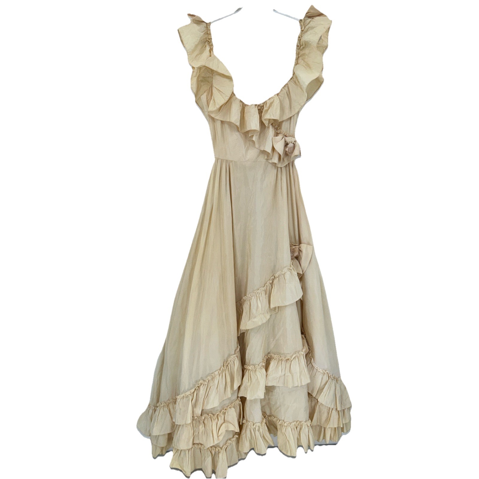 Alfred Angelo Yellow Victorian Ball Gown Size M 7/8 JR Flirtations Prom Belle