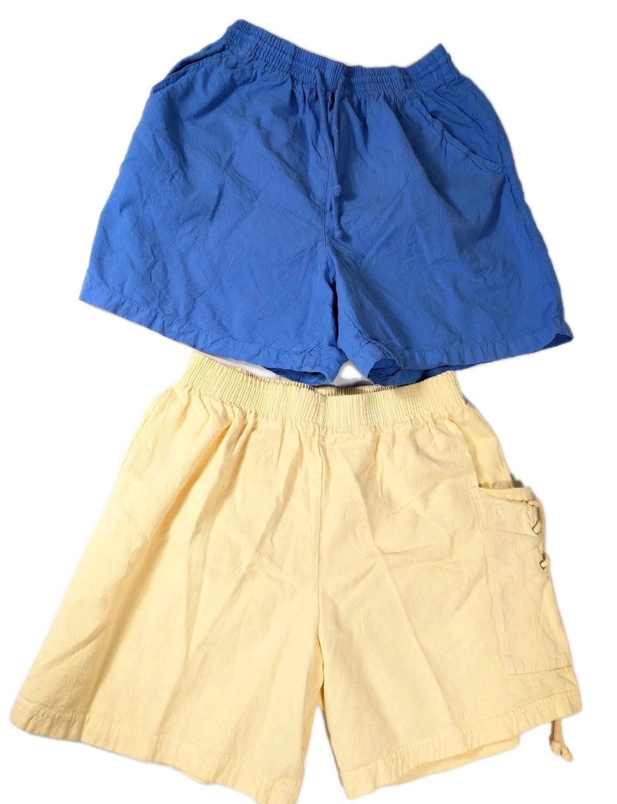 Lot 2 Women Shorts Medium L Erika Blue Toledo Yellow Vintage Mixed Sizes M L