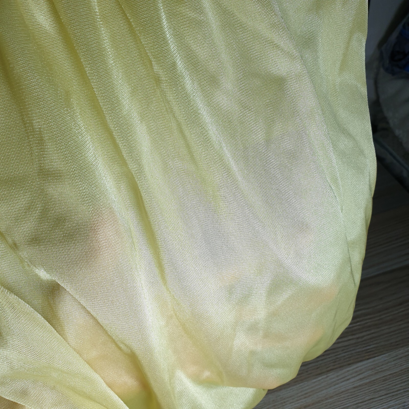 Vintage Silky Nylon Panty Sissy Yellow Granny Sheer Brief Size 10-11 Hip 48-52″