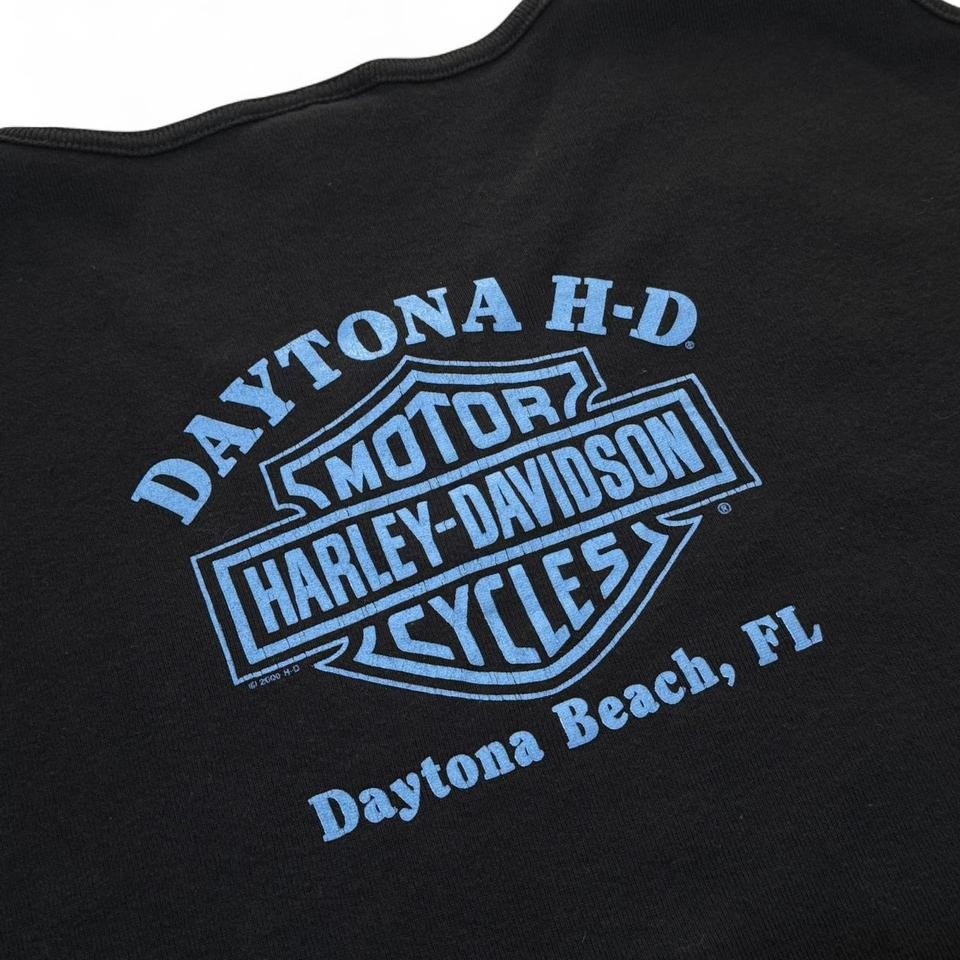 Vintage 90s Harley Davidson Daytona Florida Embroidered Cold Shoulder Top