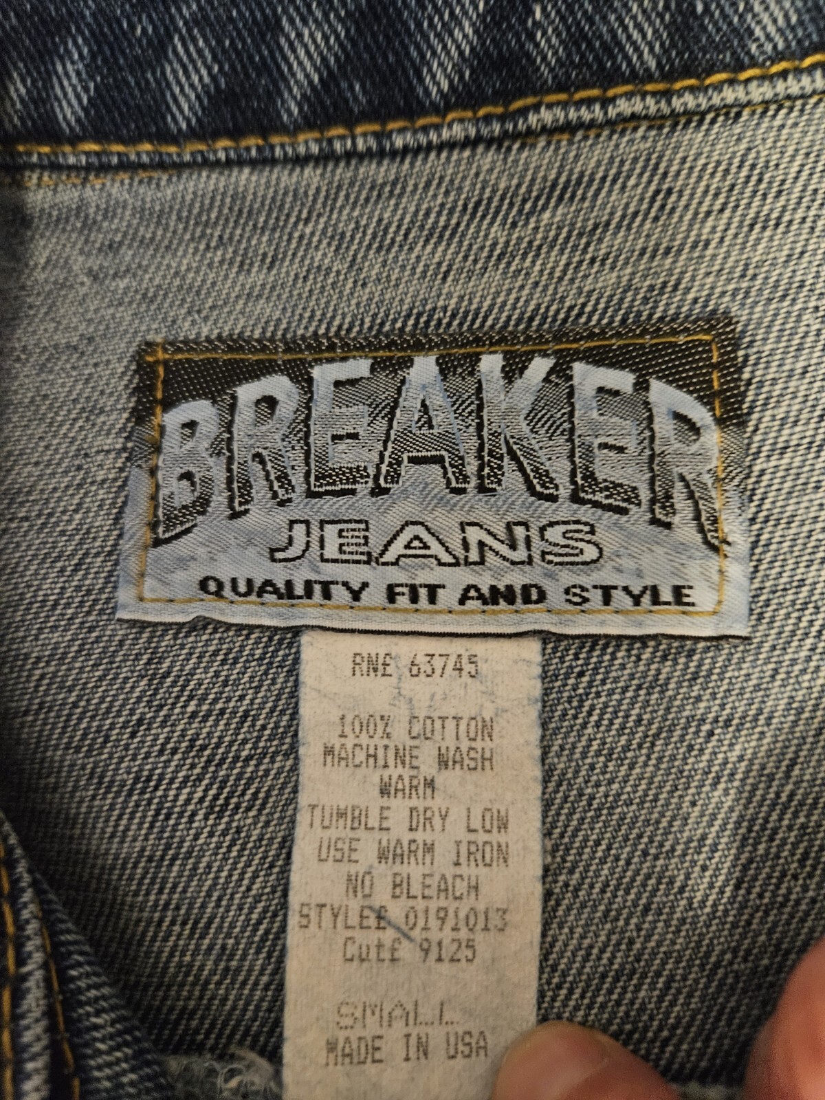 Vintage 90s Breaker Jeans Womens Vest Size Small Button Down Denim Biker