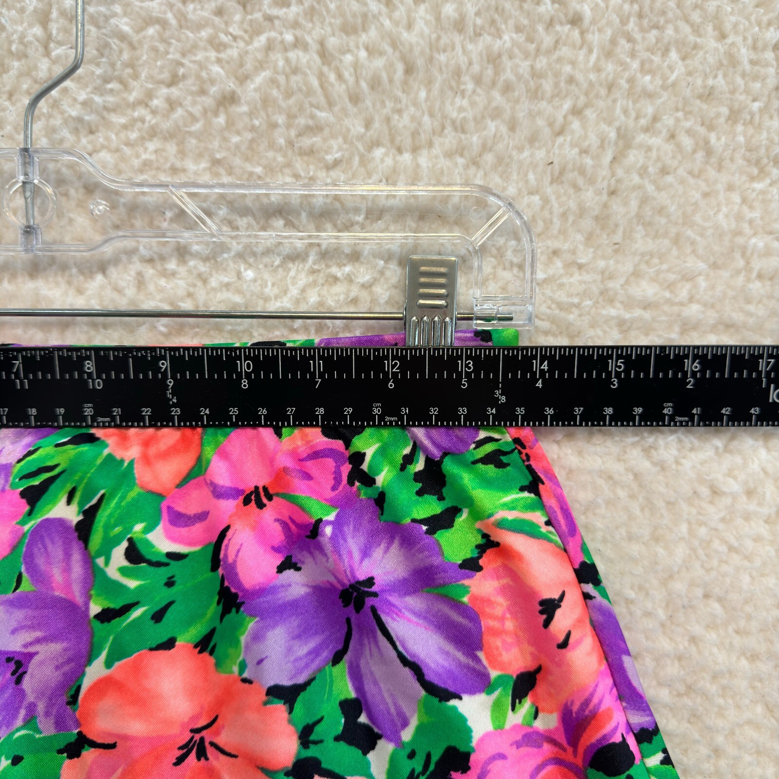 90s Vintage Swim Bottom Shorts 12 Large Colorful Neon Floral Retro Mod 70s 80s