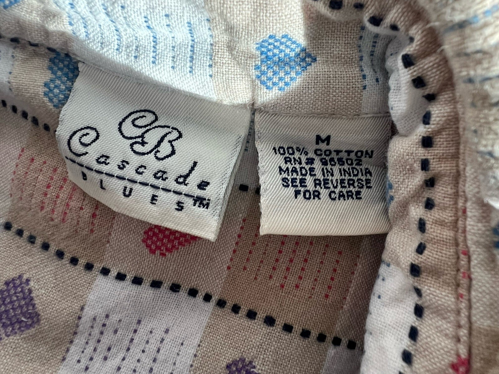 Vintage CB Cascade Blues Valentines Heart Gingham Button Up Women’s Shirt Medium
