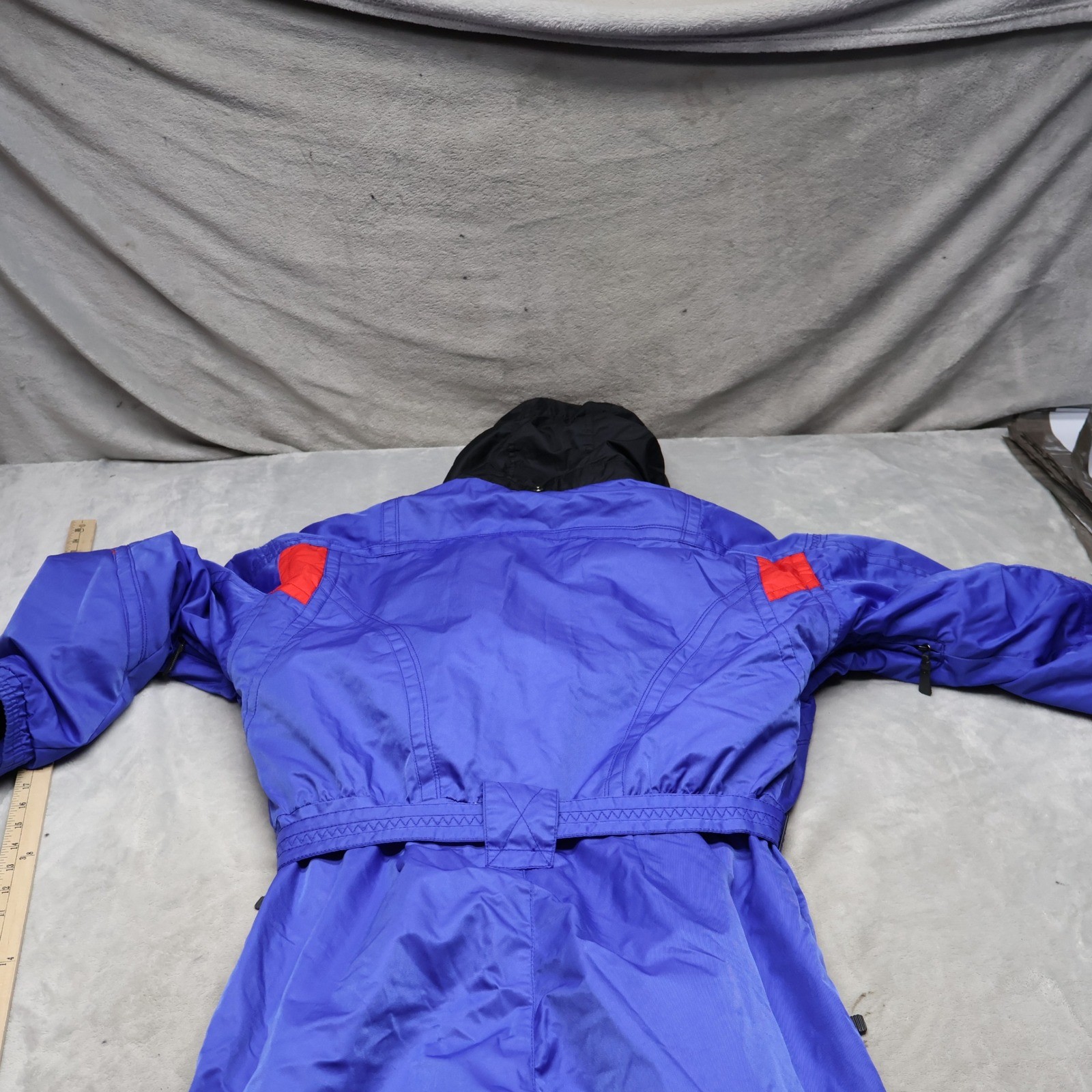 Obermeyer Snowsuit Women Large Blue Rain Wind Belted Retro Winter 80s VTG 34×35
