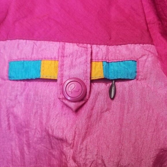 vintage 80s Robbe Magic pink ski snow jacket ladies womens colorblock bright