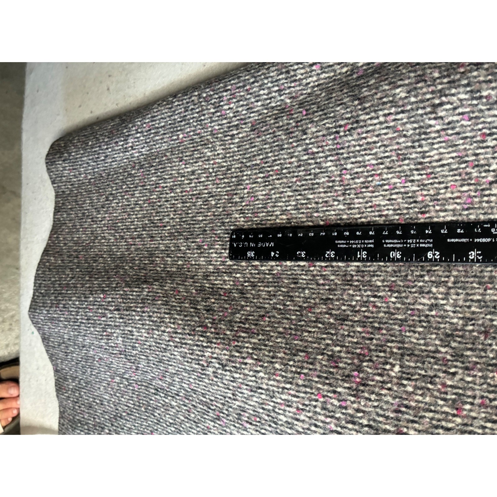 Vintage New York Girl Wool Blend Tweed Long Coat Grey Pink ILGWU Made in USA