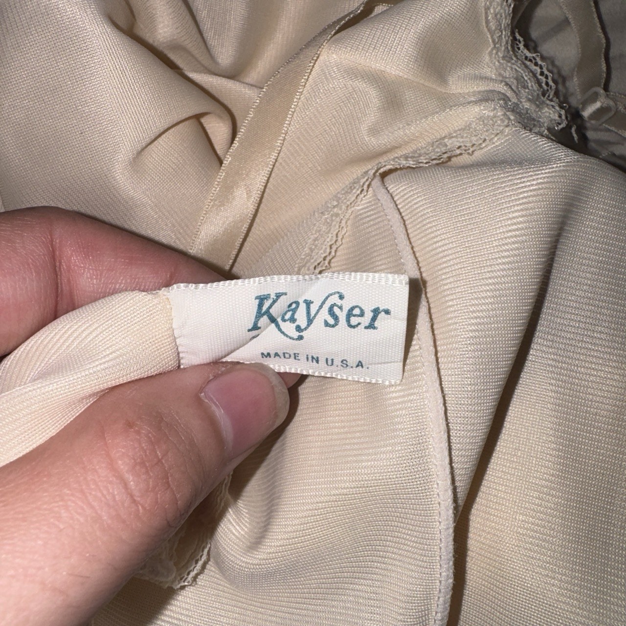 VINTAGE 40s 50s 60s 70s Kayser Beige Vintage Women’s Slip Full Slip Size 36