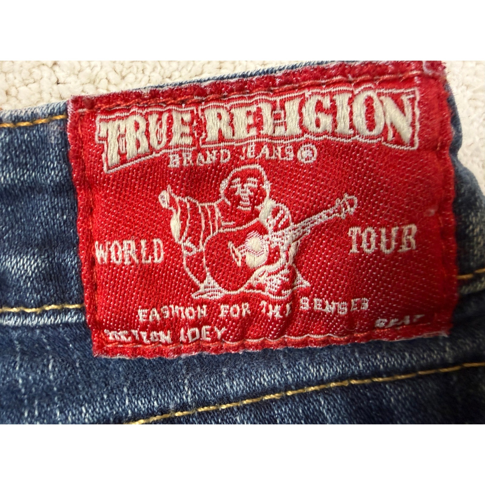 VINTAGE Y2K TRUE RELIGION JOEY Twisted Seam Distressed Jeans Women’s Sz 27 #1570