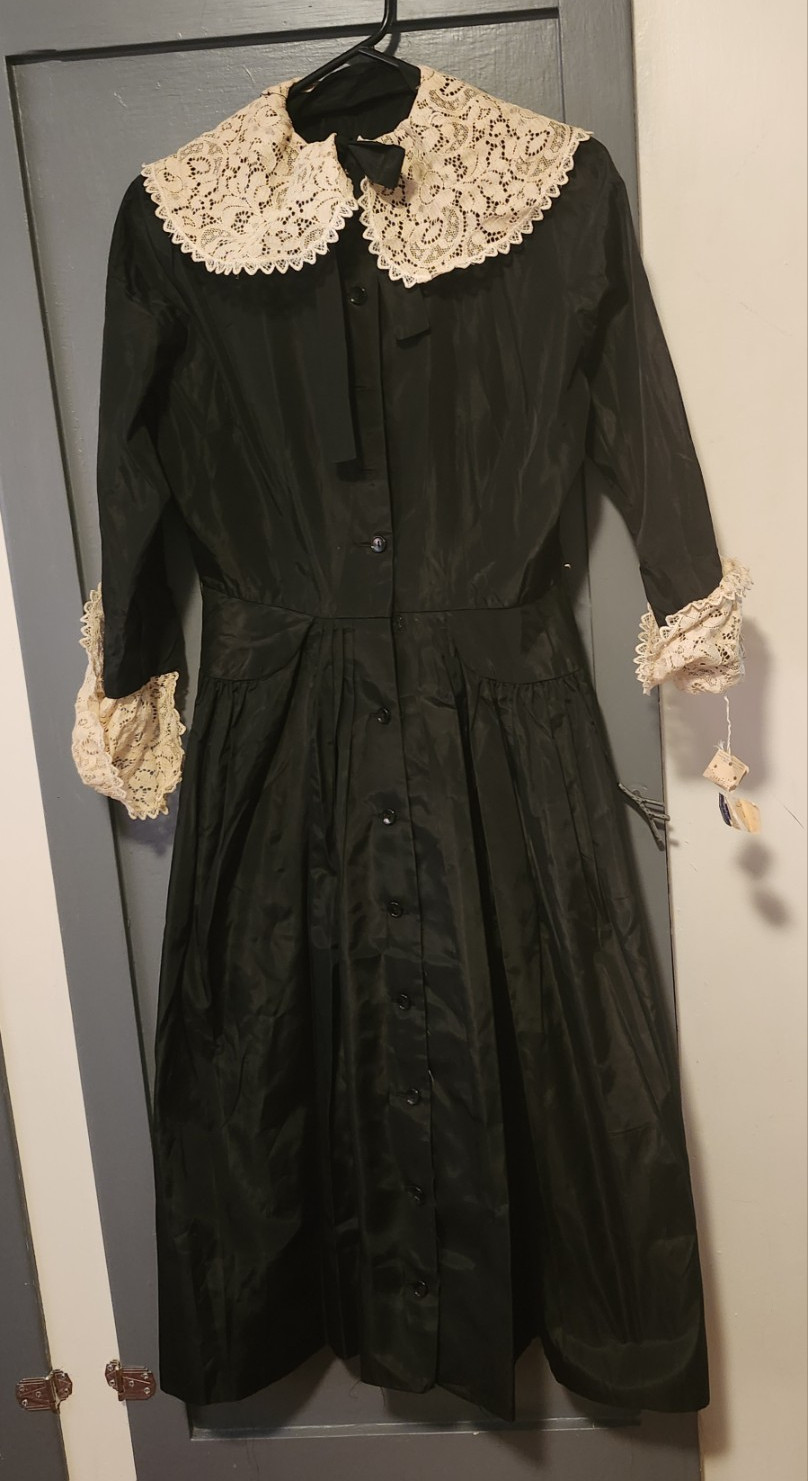 1940’s Jordan Marsh Company Black Dress with White Lace