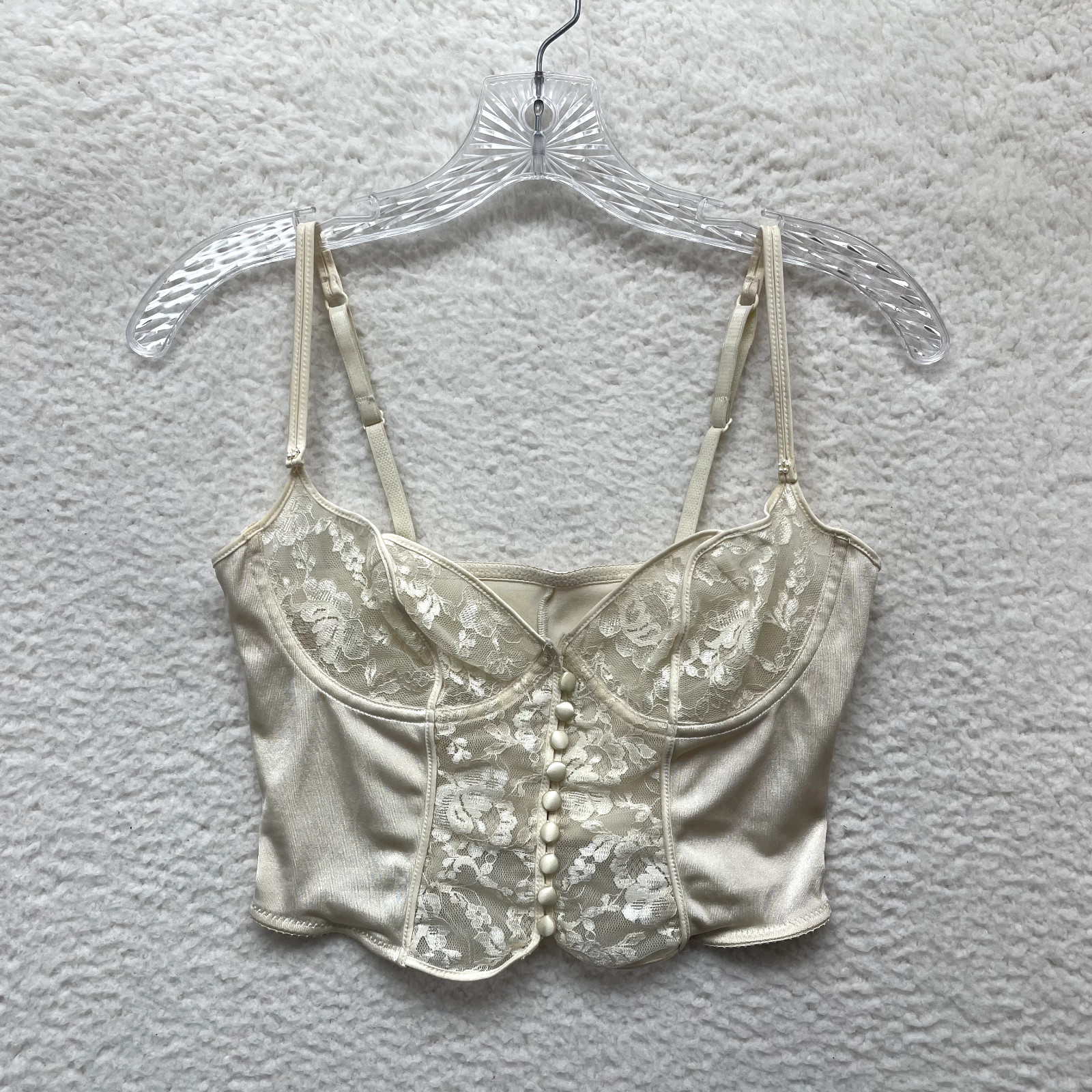 70s 80s Vintage Victoria’s Secret Corset Camisole Coquette Edwardian Victorian