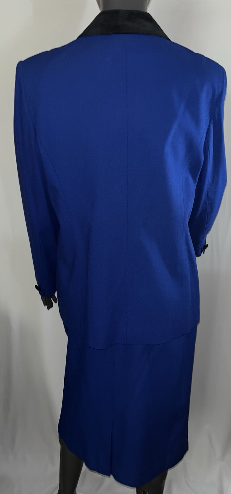 Vtg ‘90’s Suitsme Women’s Royal Blue Blazer Jacket/Skirt Set 18 Tall Made in USA