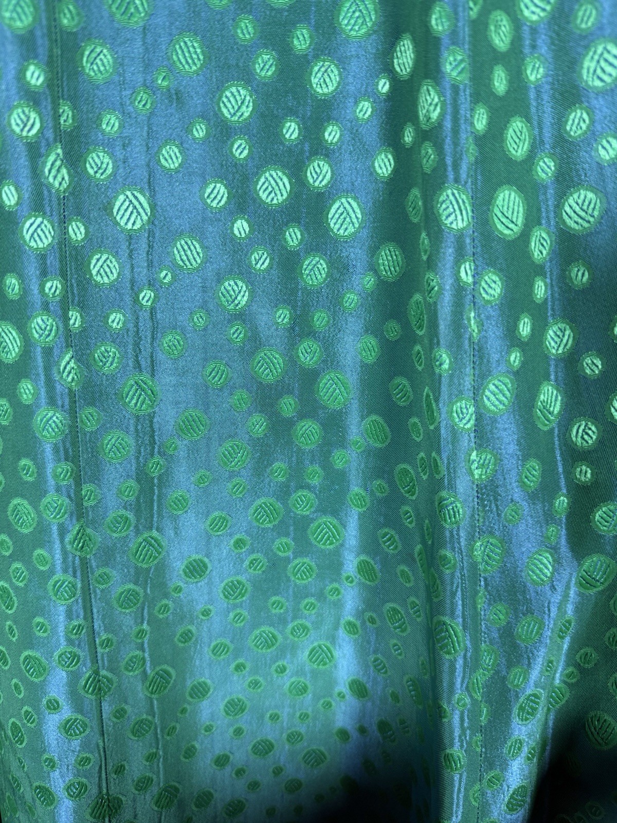 50s vintage skirt true vtg flowing all over print psychadellic pattern green