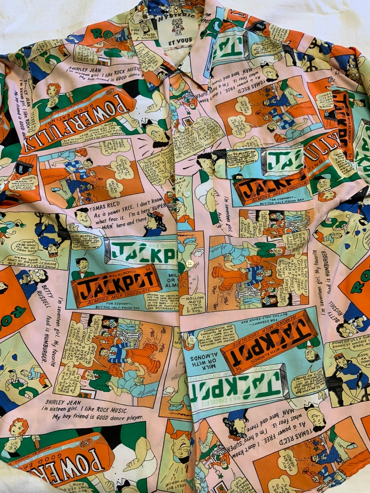 1980’s Hysteric Et Vous Comic Rayon Blouse made in France