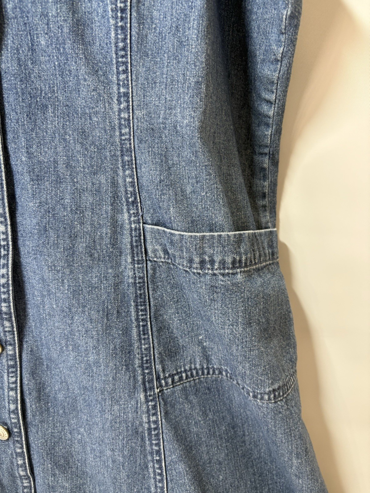 90s Marsh Landing Denim Dress Vintage Button Up 100% Cotton Women’s Petite M