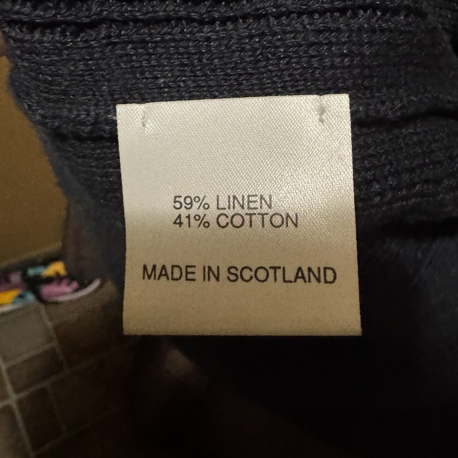 Pringle Of Scotland Open Front Cardigan Women’s Size M Blue Linen Blend Vintage