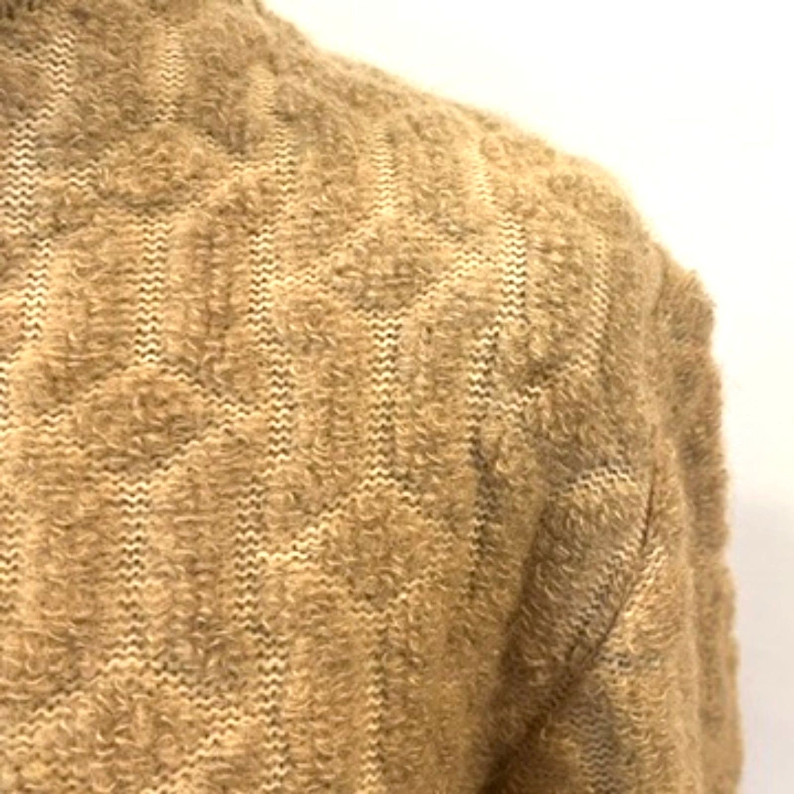 LeRoy Knitwear Vintage Sweater Duster Mohair Beige Pockets Small