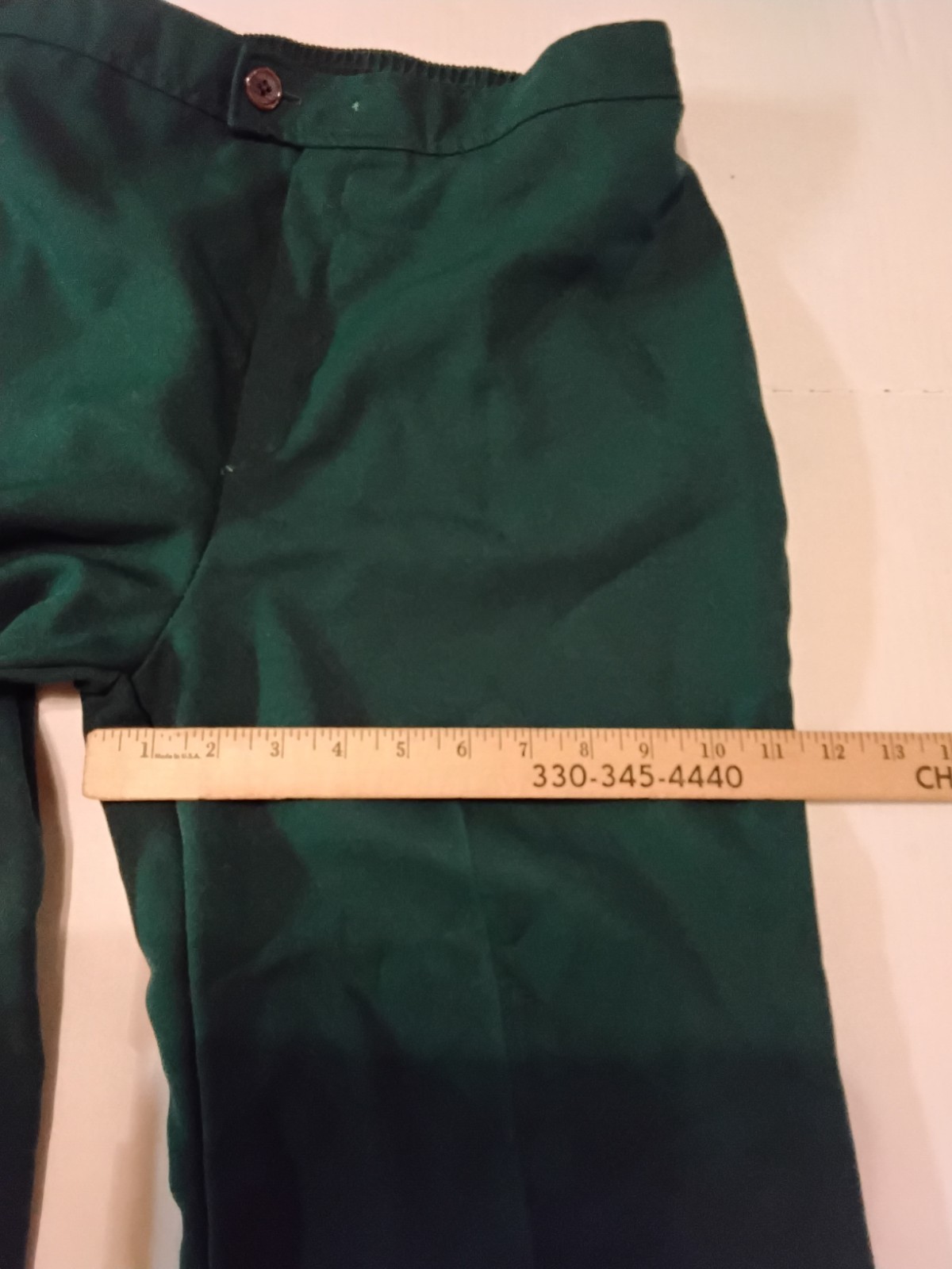 VTG 70s Polyester Green Bell Bottom Pants Women’s 12 (31″x31″) Disco Hippie