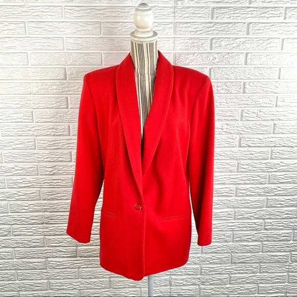 Vintage Kensington Square Red Wool Coat Size 9/10
