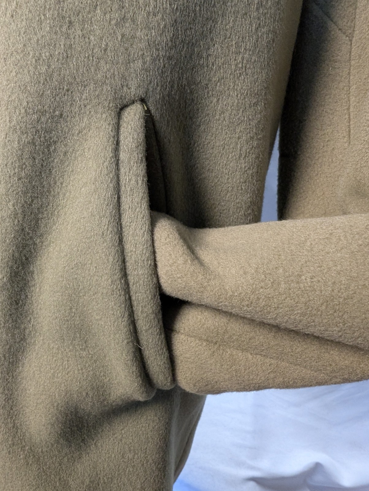 Vintage 100% Cashmere Car Coat Fern Jade Green Size 12-14 Large NOTES!