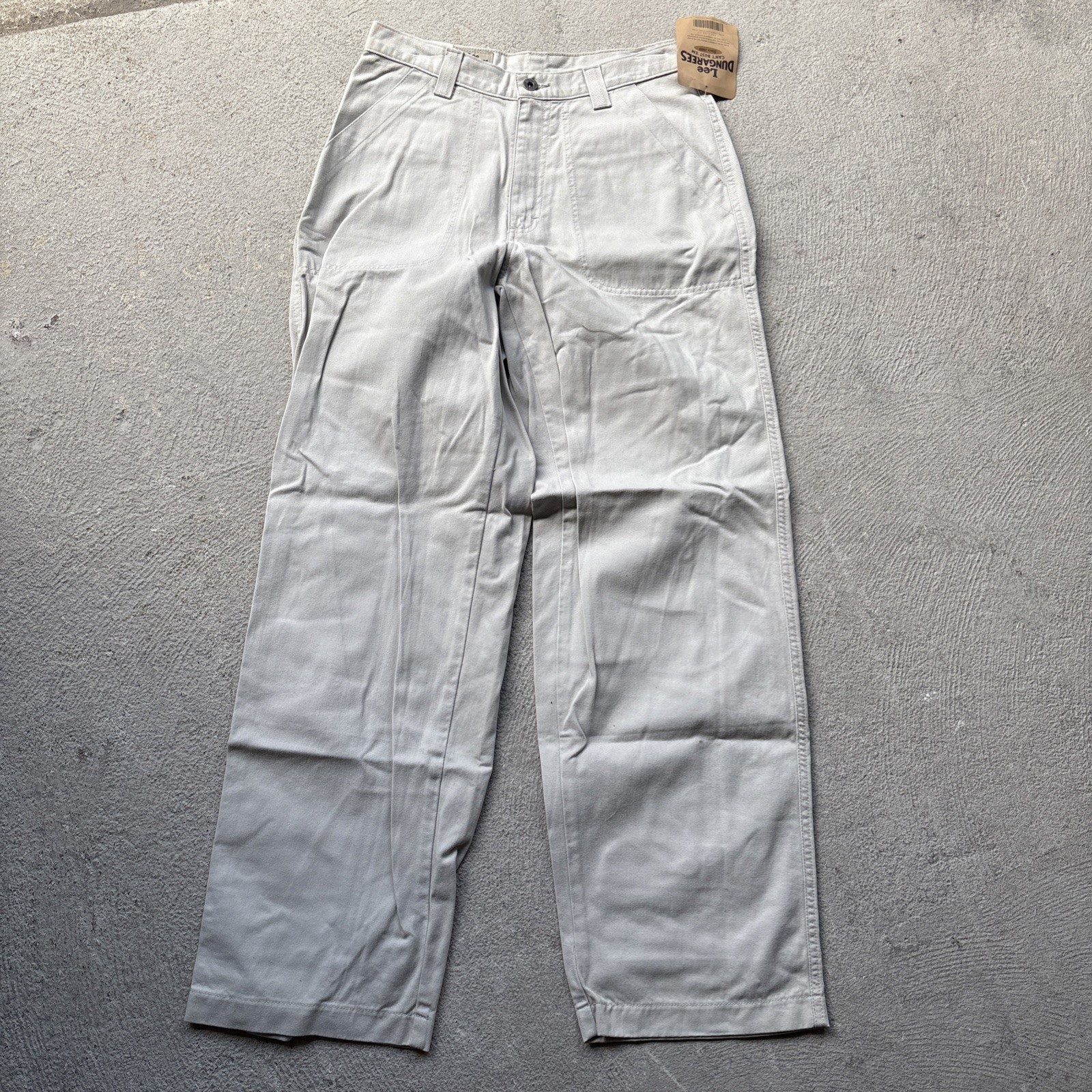 Vintage Riveted LEE Fatigue Utility Pants Wide Relaxed Khaki Tan Juniors 9 M