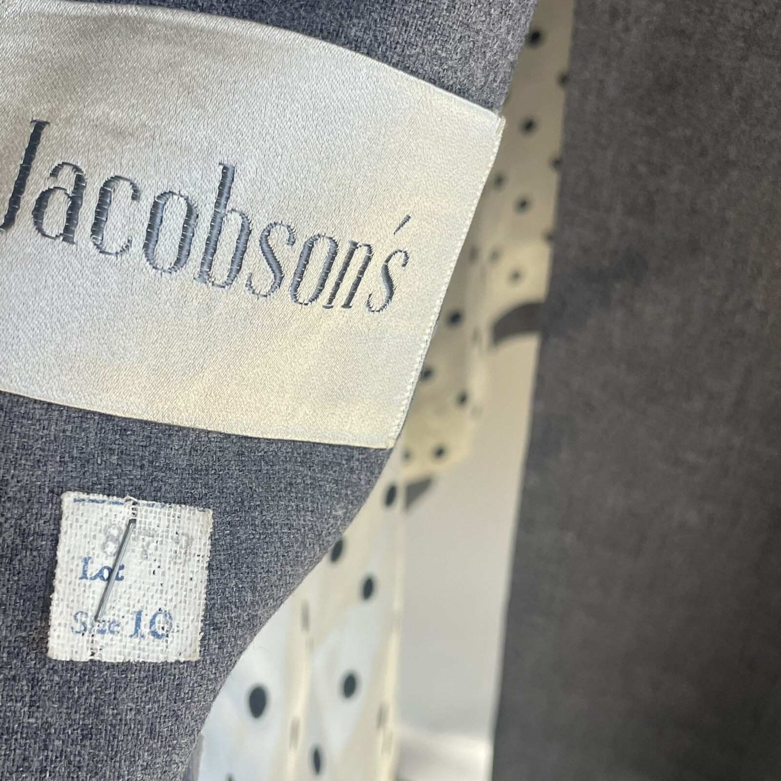 Vtg Jacobson’s Double Breasted Coat Dress Size 10 Polka dot Lined Made in USA
