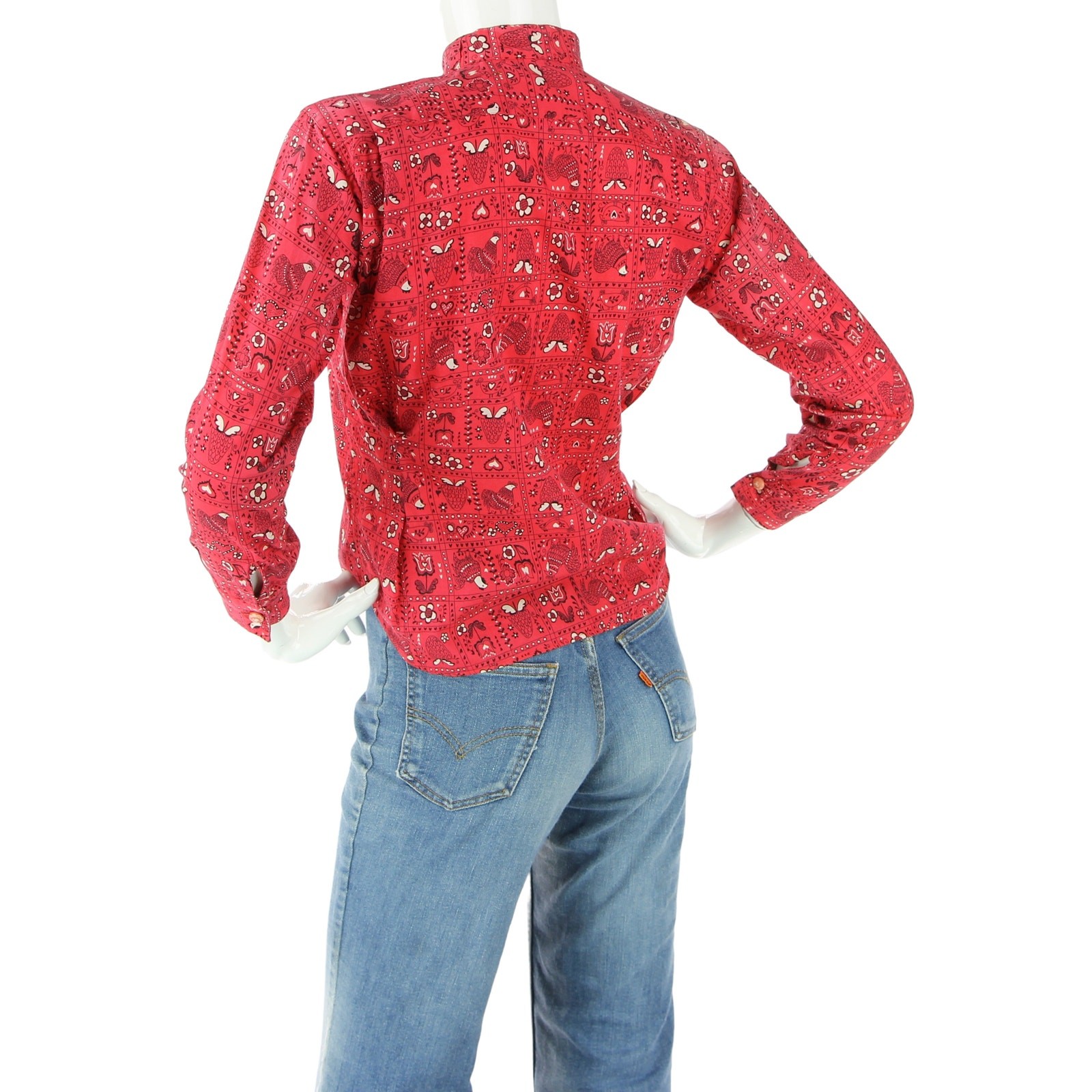 Vintage Ratcatcher Disney Pictures TV Wardrobe Prop Folk Art Floral Heart Shirt