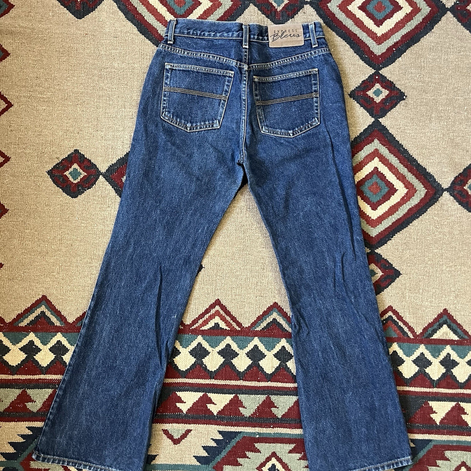 Vintage 90s Express Boot Cut Flare Bell Jeans Women’s 9/10 R USA Made Blue Denim
