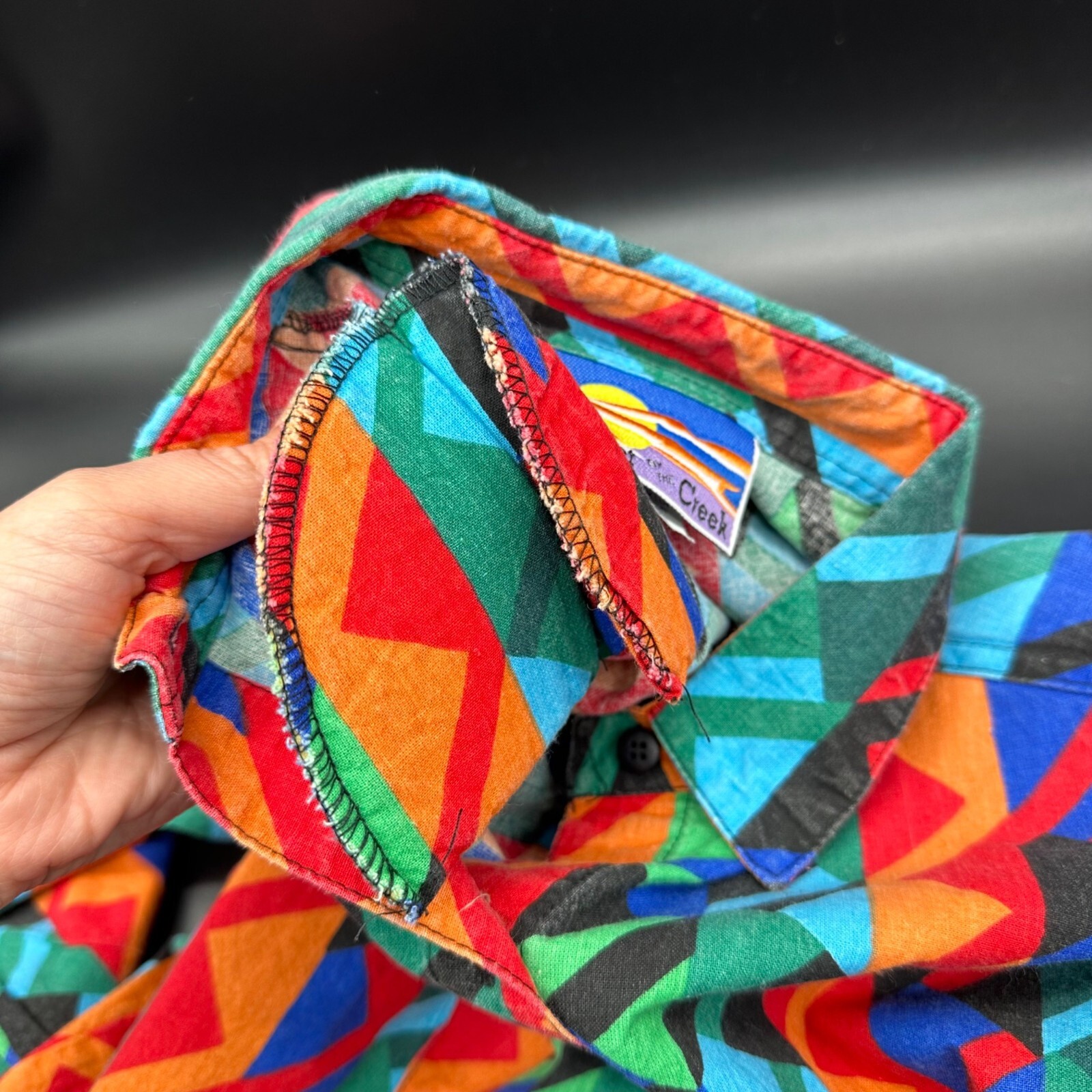 Vintage Womens Western Shirt 1990s Aztec Colorful Size Small Shoulder Pads Rodeo
