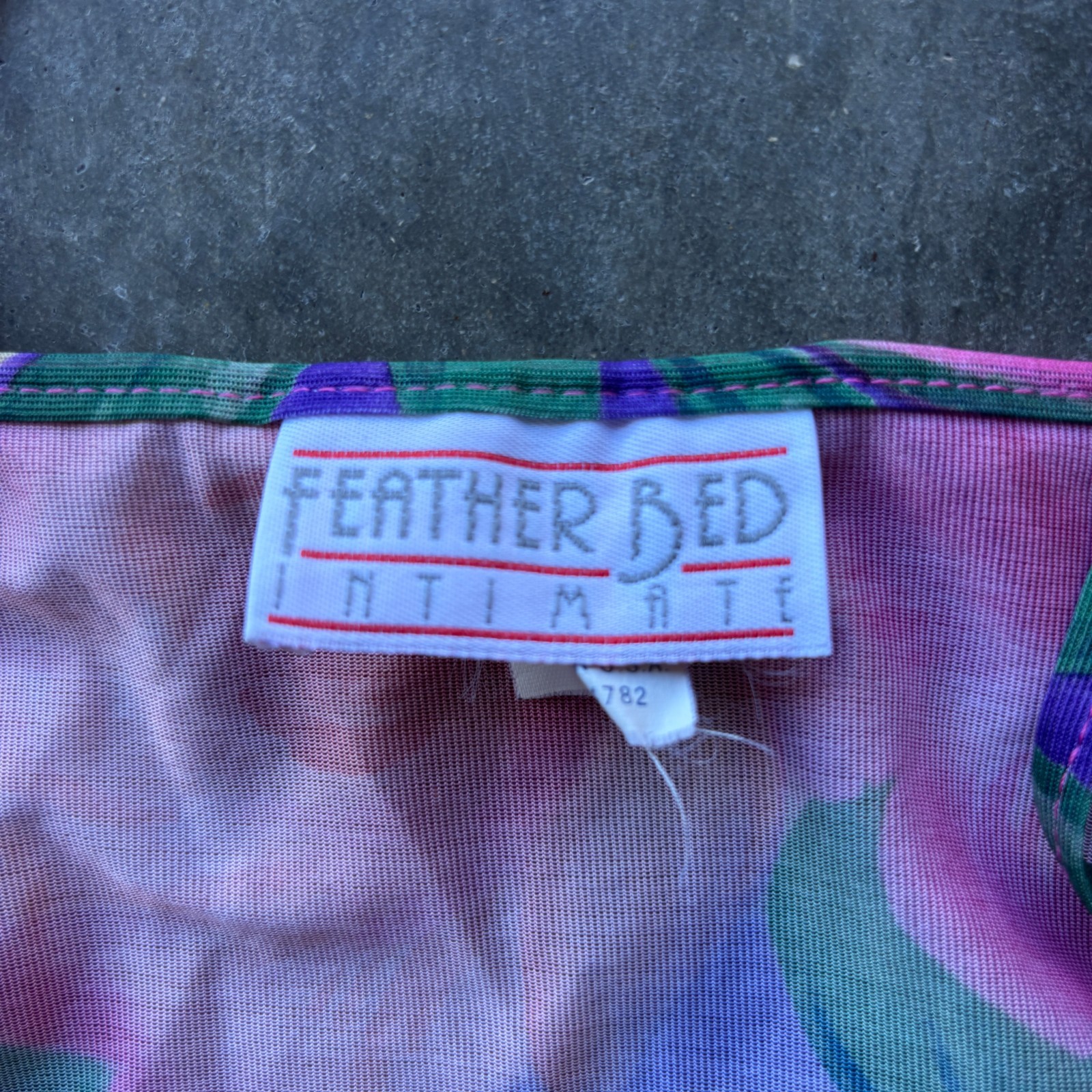 Vintage Feather Bed Intimate Tank Top Camisole Women’s Size M Pink Purple Floral