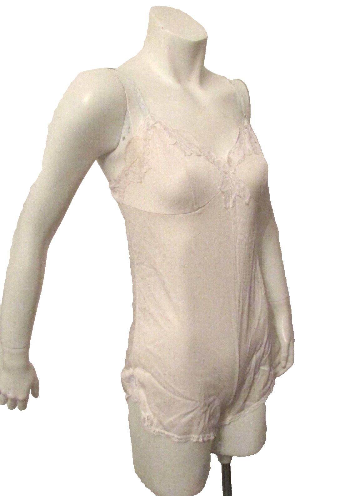 Kayser Lingerie Silky Tricot Nylon Lace One Piece Teddy Bodysuit 32 USA made