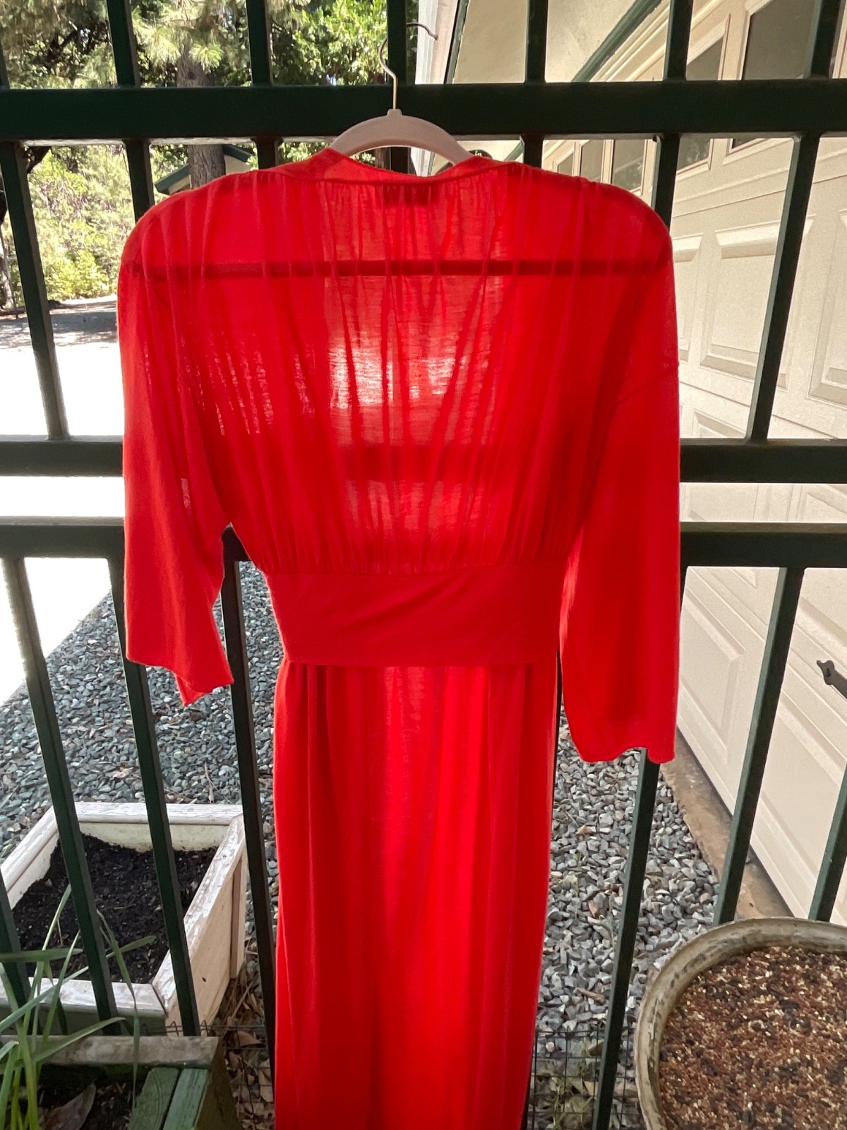 BP-VINTAGE VASSARETTE FOR YOU RED/ORANGE ROBE LADIES W/BELT COTTON/POLYESTER