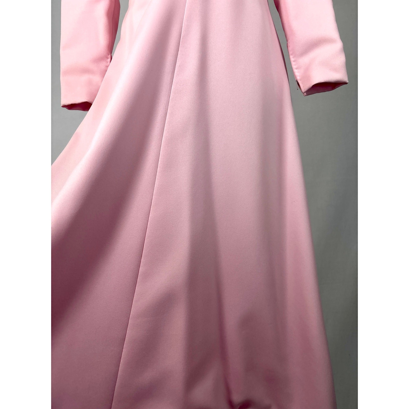 Vintage 1967 Geoffrey Beene Pink & White Column Gown Graphic Banded Jersey Style