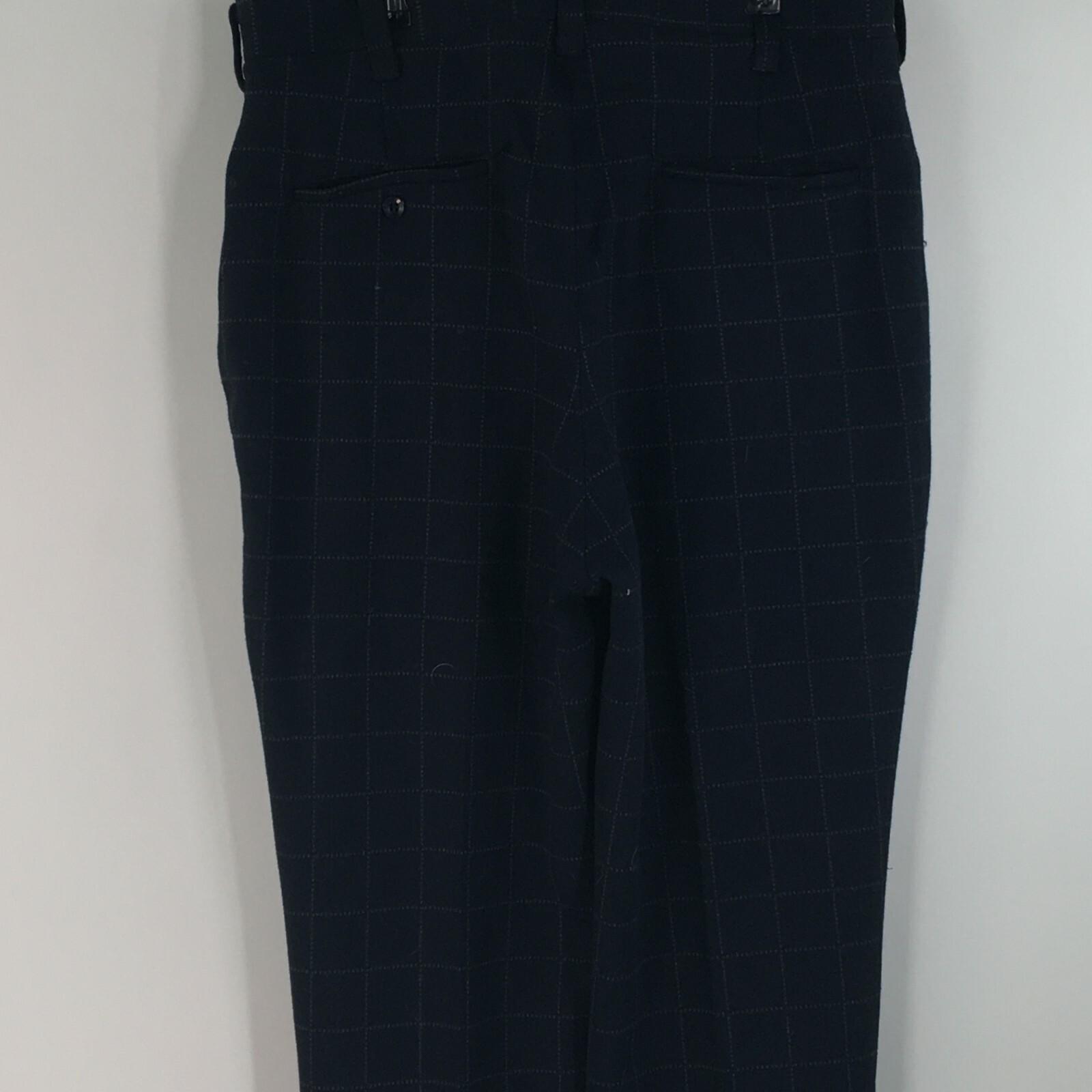 Vintage Dutchmaid Womens Straight Leg Regular Checked Black Dress Pants Size 34