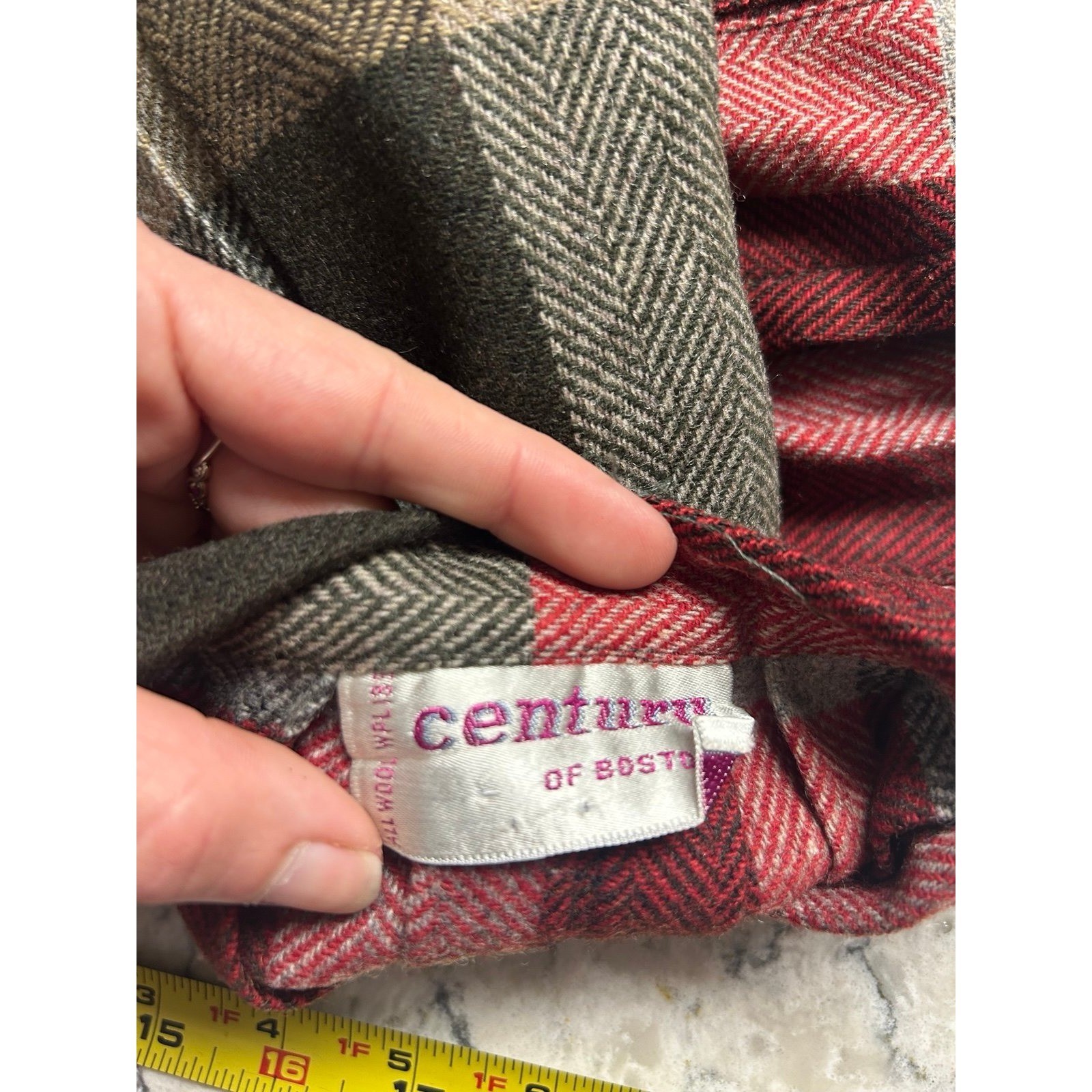 Vintage Century Of Boston All Wool Plaid Pleated Skirt Women’s Small Medium Red