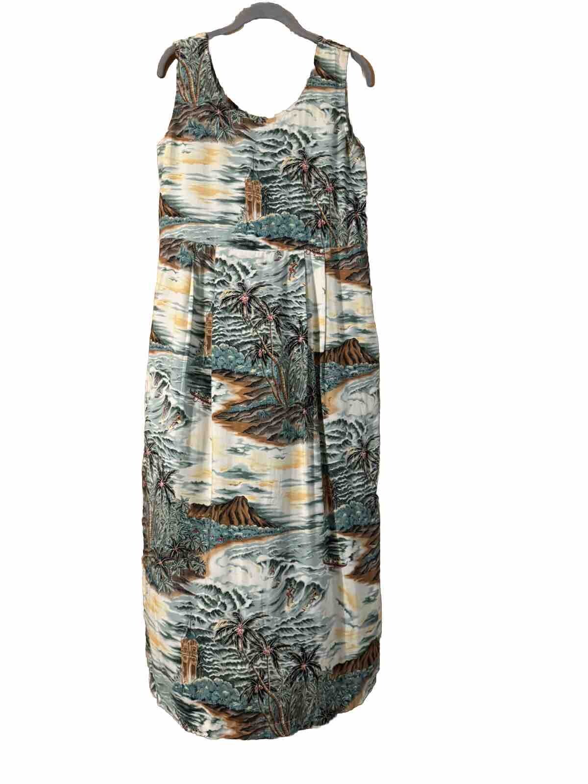 Womens Pineapple Juice Hawaiian MuumuuMidi (2 Flaws) SMALL BUST 18 Across