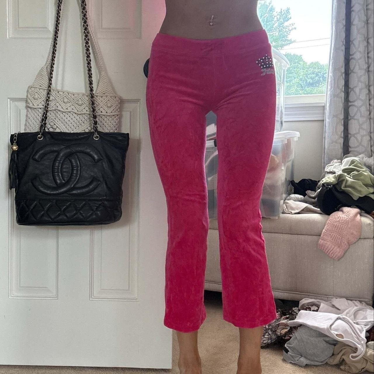 Vintage Juicy Couture Y2K Logo Hot Pink Velour Tracksuit Set 2-piece size XS
