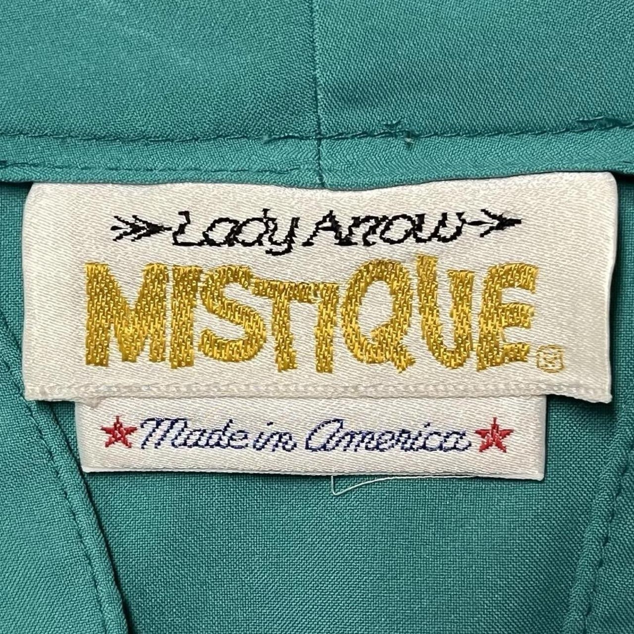 Vintage 70s 80s Lady Arrow Blouse Teal Button Down Shirt Western USA Retro 1980s