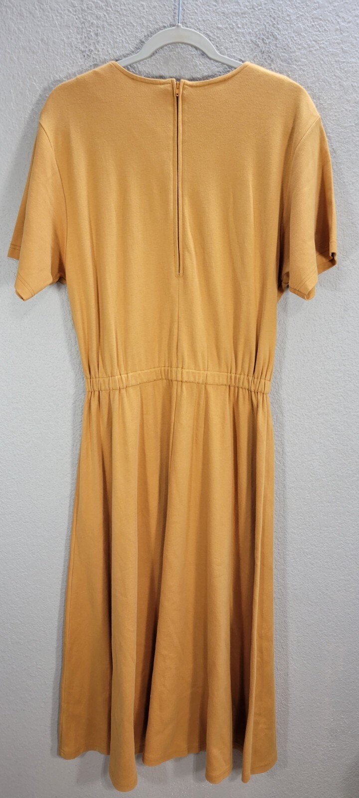 Vtg Women’s L FADS Orange Shirt Dress Long Concho Embellished Collar Flare Boho