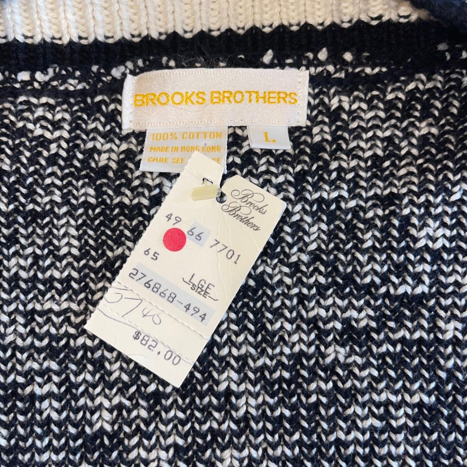 BROOKS BROTHERS vintage cardigan L NWT Cotton Fair Isle Nordic Preppy old money