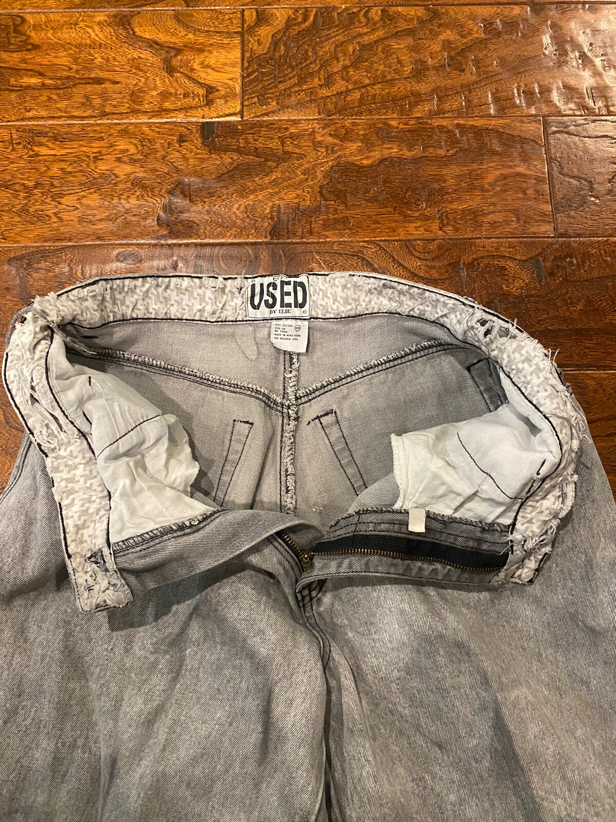 Vintage Get Used By Elie High Waist plaid Patches Hip Hop Mom Jean 30 Retro boho