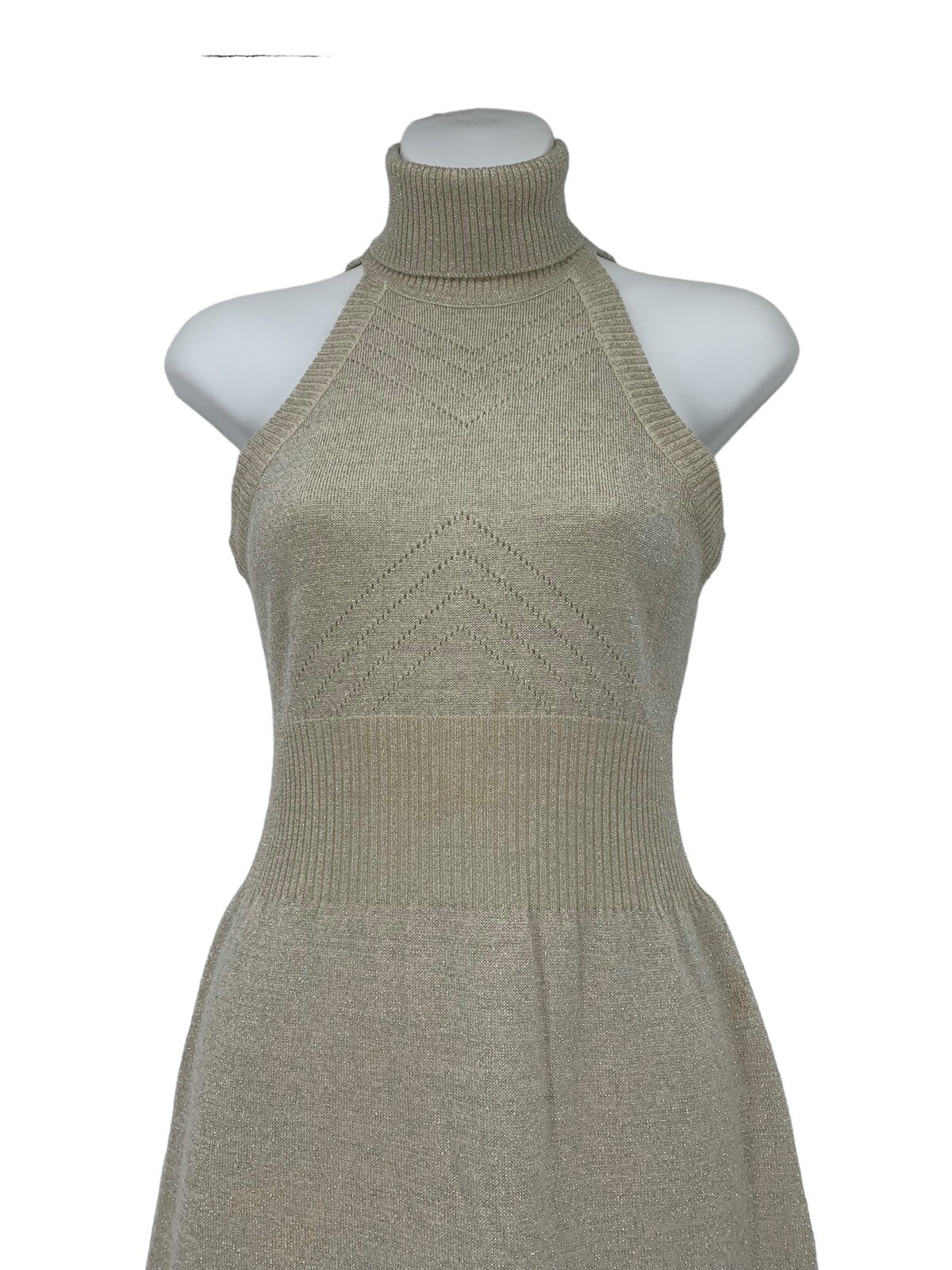VTG 70s Prairie Knit Wool Glam Maxi Dress Cardigan Jon-Michel 9-10 Cottagecore