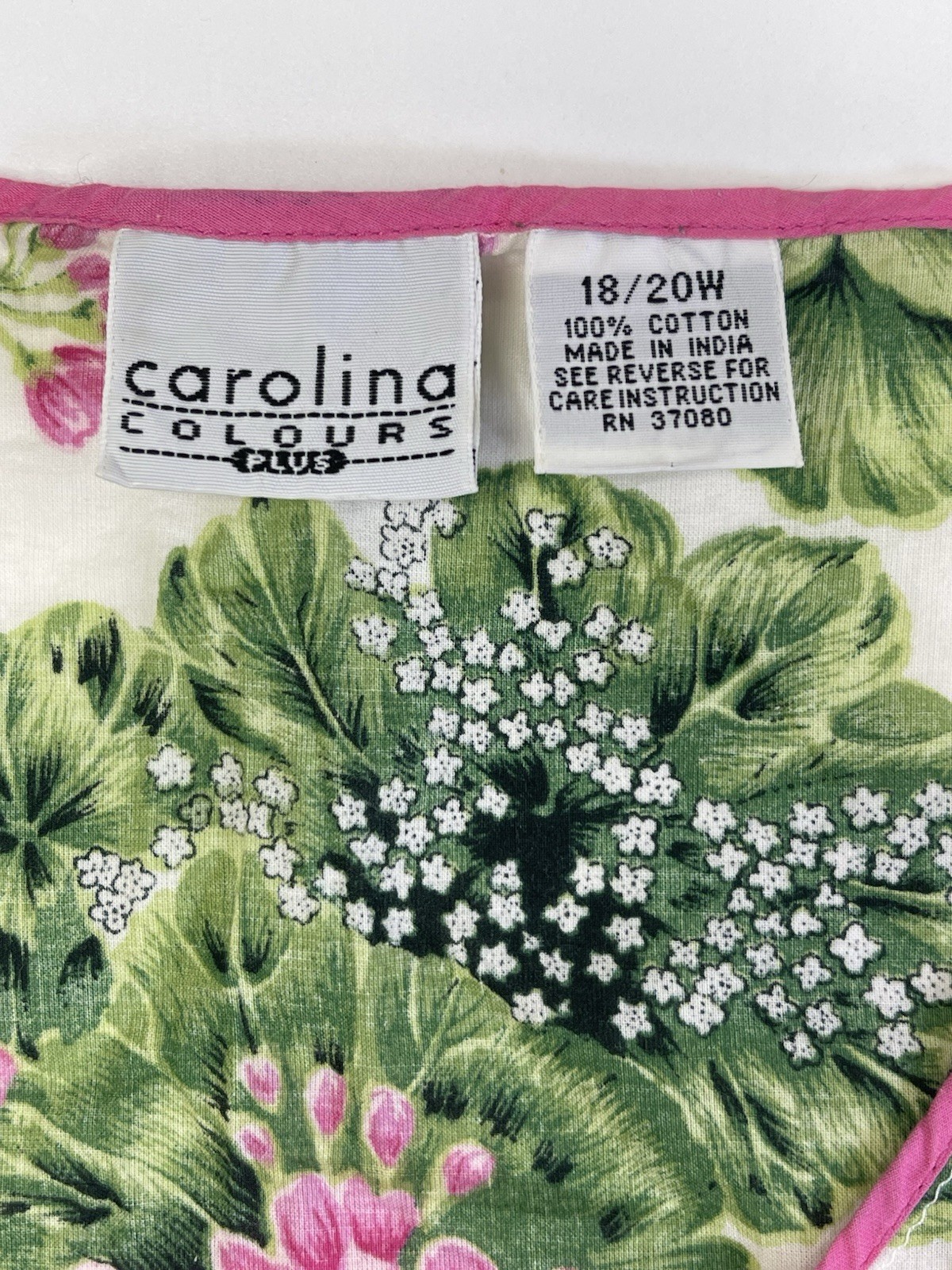 Carolina Colours Summer Blouse Plus Size 18/20W Pink White Floral Vintage