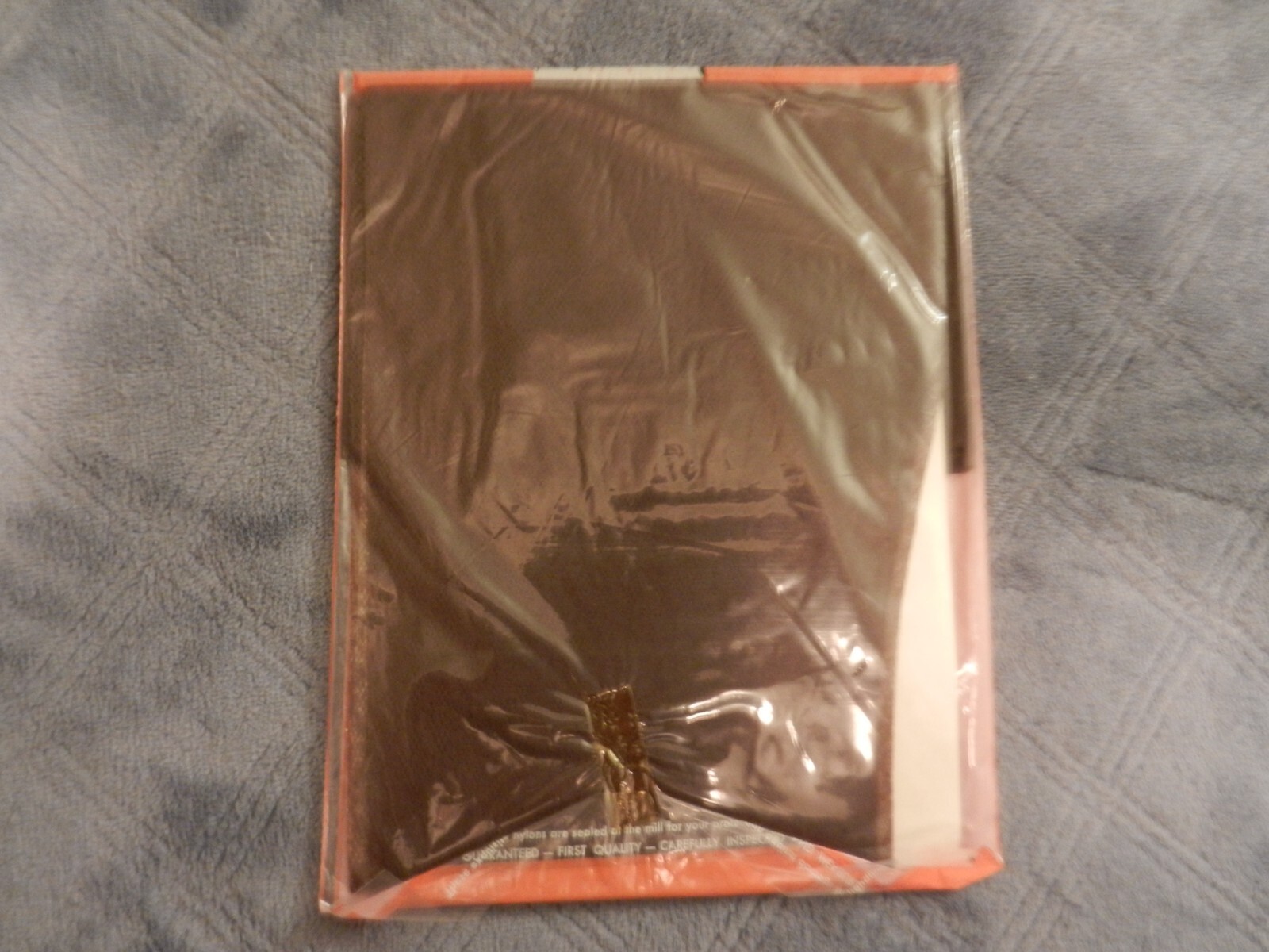 Vintage Paulette Lace Seamless Stockings Charcoal Brown Size 9