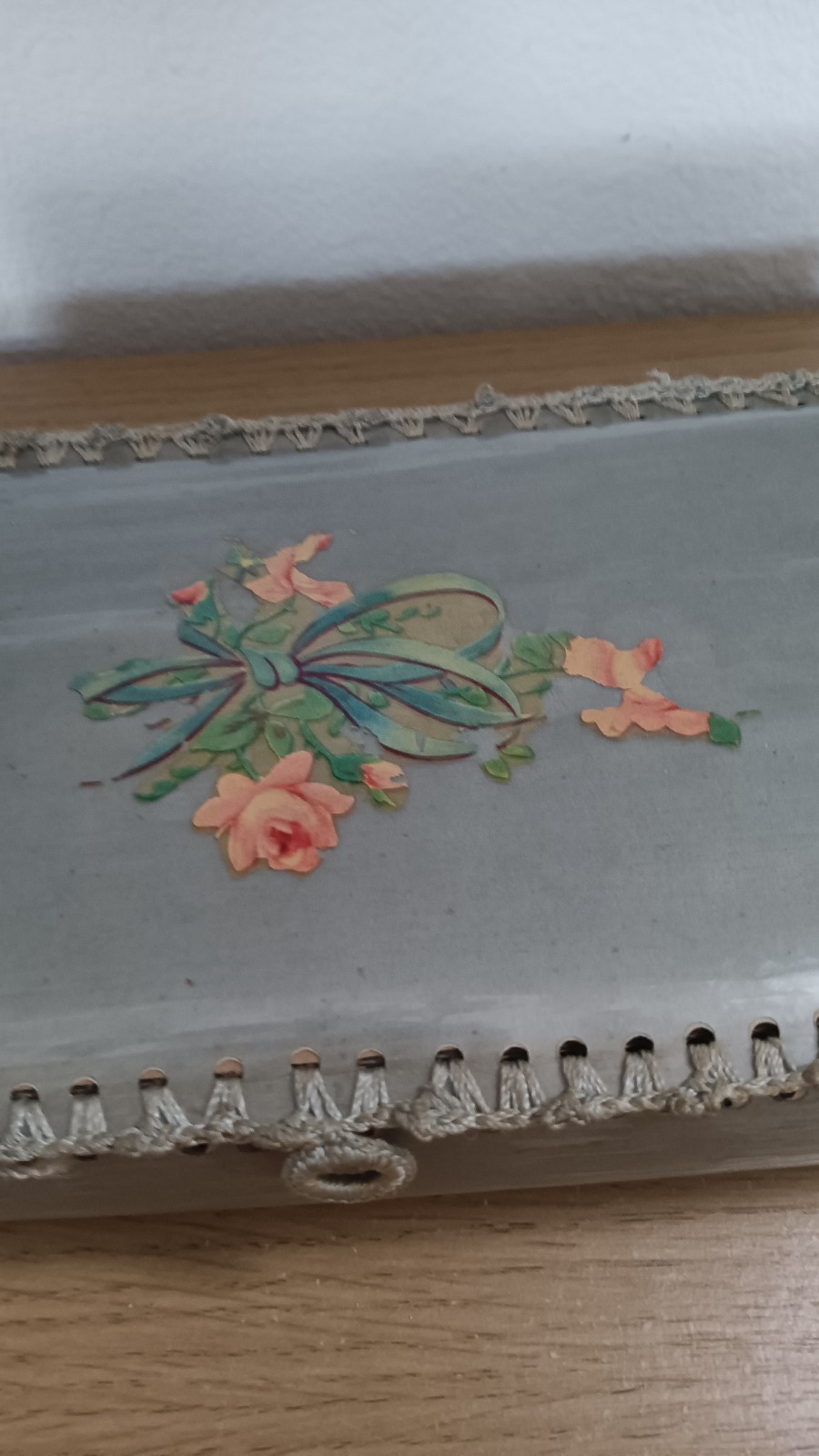 Vintage Hosiery Glove Hankerchief Box Floral Design